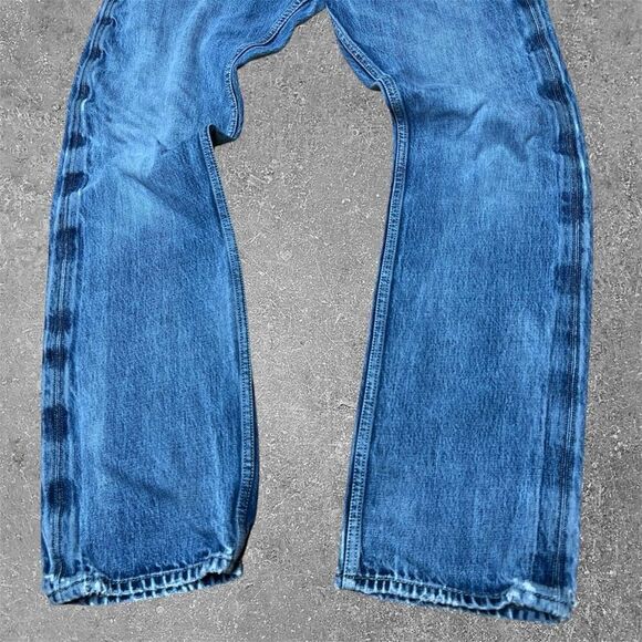 Y2K Levi’s Button Back Pockets Skater Grunge Slim Straight Jeans 31x32 - Picture 8 of 10